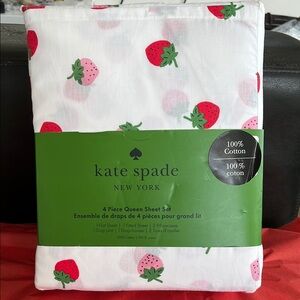 Kate Spade Strawberry Print Queen Sheet Set